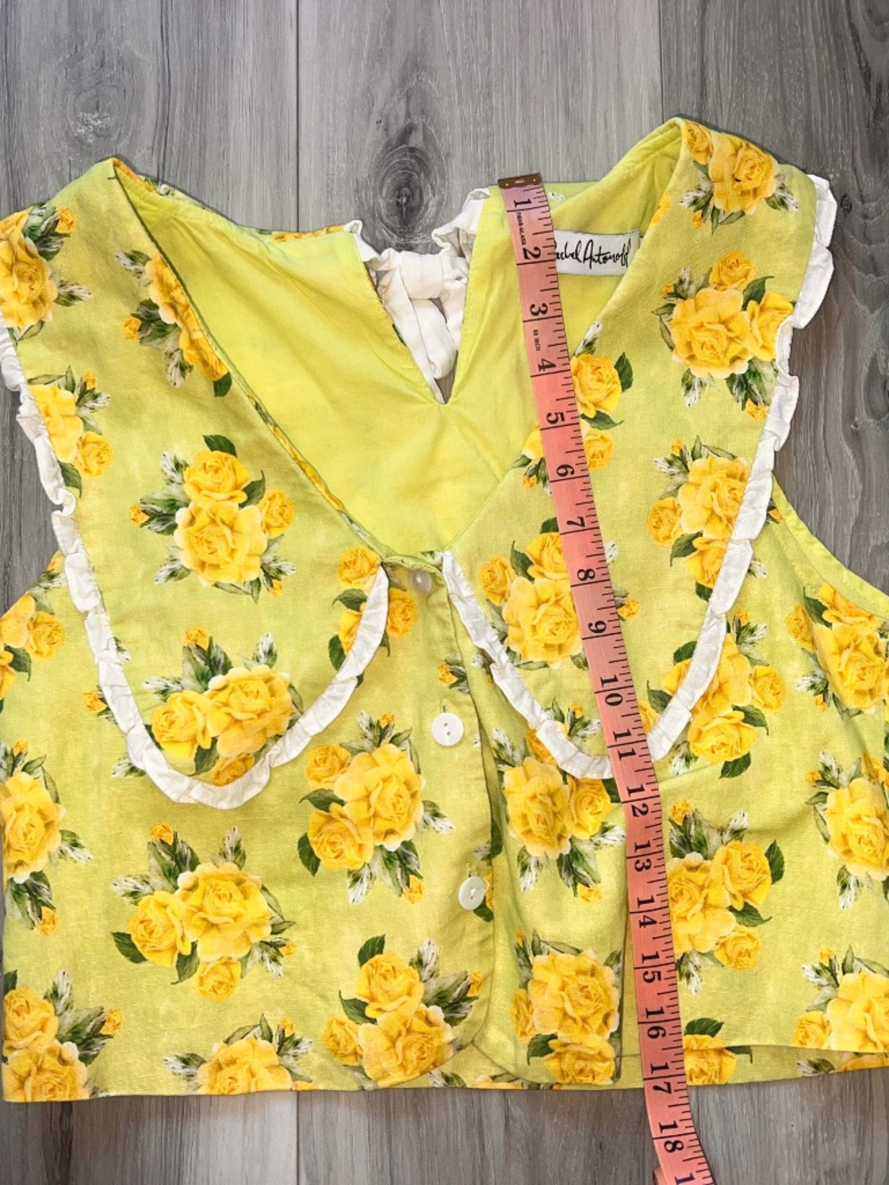 Rachel Antonoff Georgia Top in Yellow Blooms in Small - Picture 5 of 7